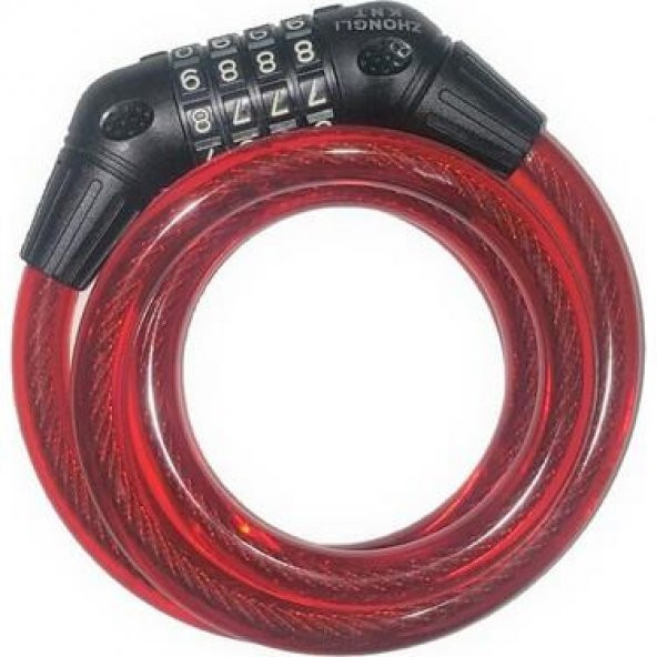 BİSİKLET HALAT KİLİT 12 mm* 100 cm Şifreli Değişen mod