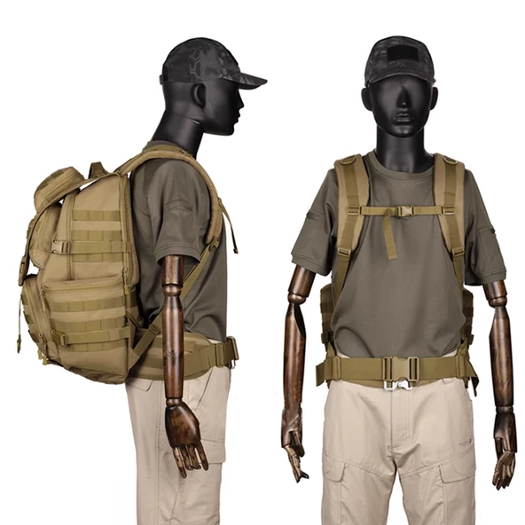 Protector Plus 50L Su Geçirmez Outdoor Sırt Çantası Sportif Haki - Resim 6