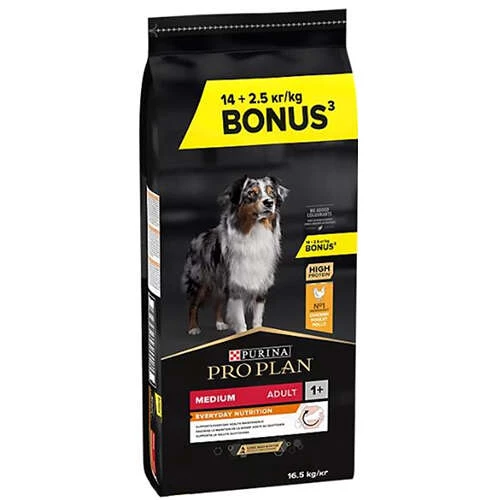 Pro Plan Medium Adult Tavuklu Yetişkin Köpek Maması 14+2.5 Kg ürün görseli 1