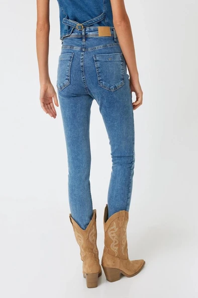 Koton Yüksek Bel Kot Pantolon Skinny Push Up Fit - Skinny Jean - 4