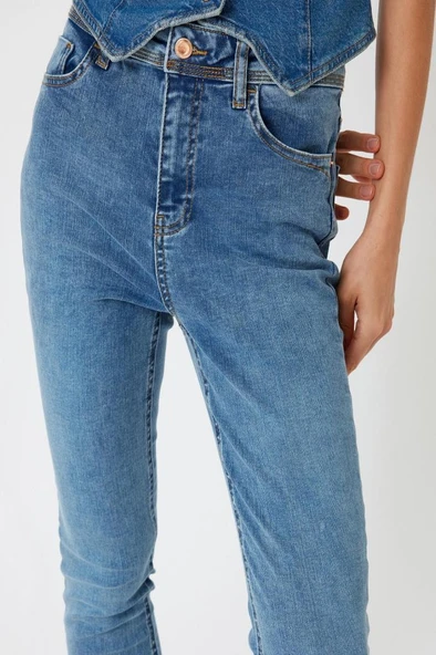 Koton Yüksek Bel Kot Pantolon Skinny Push Up Fit - Skinny Jean - 5