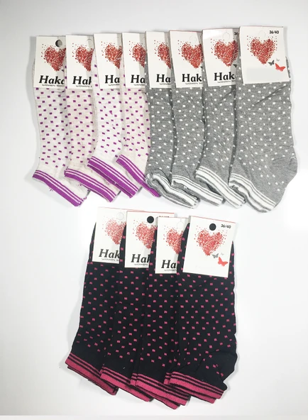 12 Çift Kadın Patik Çorap 14pat