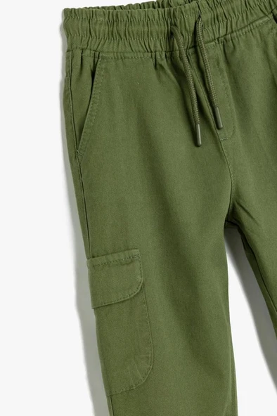 Koton Erkek Çocuk Kargo Jogger Pantolon Cepli Beli Bağlamalı Pamuklu - 3