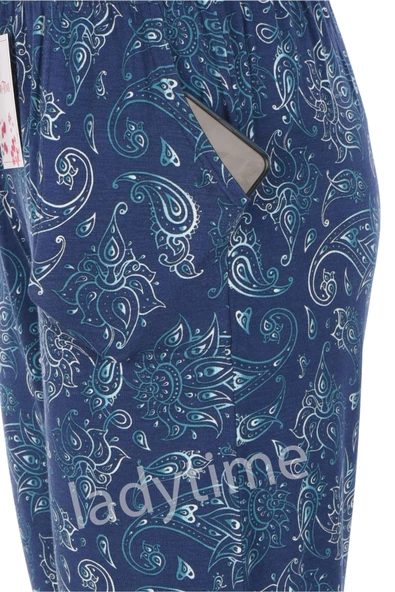 Vip Nefes Alan Özel Likralı Viskon Cepli Kadın Pijama Altı - 3