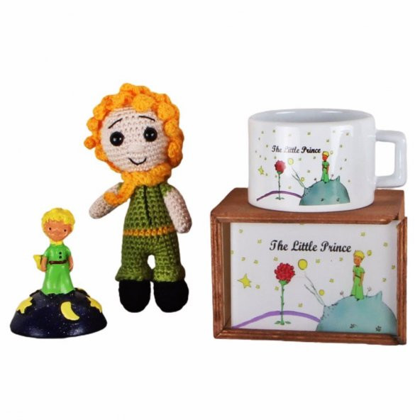 Küçük Prens Üçlü Set Amigurumi Küçük Prens 16 Cm Küçük Prens Kutulu Kupa Biblo Hediye Seti