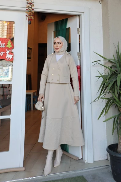 KRUVAZE CEKETLİ ETEKLİ SCUBA TAKIM - 5