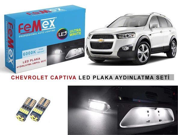 Chevrolet Captiva LED Plaka Aydınlatma Ampul Seti FEMEX Parlak Beyaz