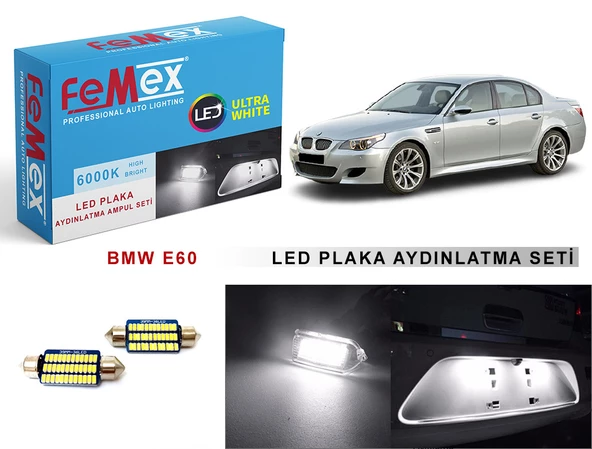 Bmw E60 LED Plaka Aydınlatma Ampul Seti FEMEX Parlak Beyaz