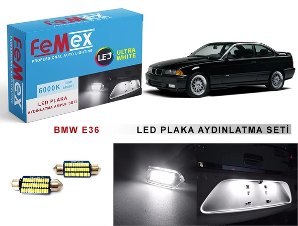 Bmw E36 LED Plaka Aydınlatma Ampul Seti FEMEX Parlak Beyaz ürün görseli