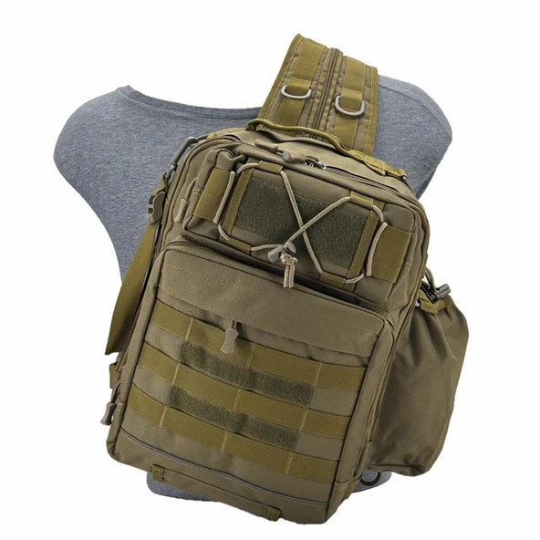 Taktikal TK1005 Bodybag 20 LT Taktic Çapraz Sırt Çantası Kahve - Resim 4