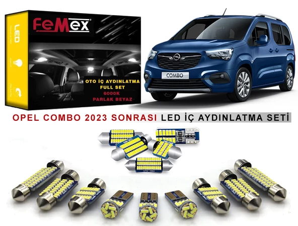 Opel Combo LED İç Aydınlatma Ampul Seti FEMEX Parlak Beyaz ürün görseli