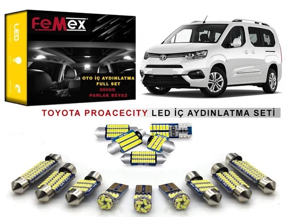 Toyota ProaceCity LED İç Aydınlatma Ampul Seti FEMEX Parlak Beyaz