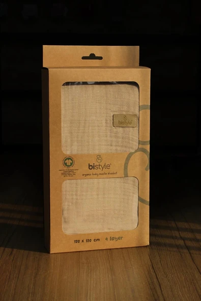 Bistyle Müslin Battaniye 120x120 Cm 70101 Bej - 5