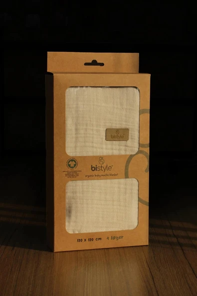 Bistyle Müslin Battaniye 120x120 Cm 70101 Taş - Resim 5