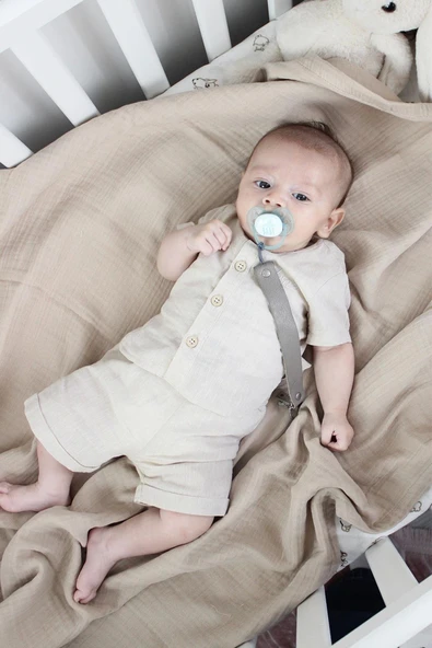 Bistyle Müslin Battaniye 120x120 Cm 70101 Bej - 2