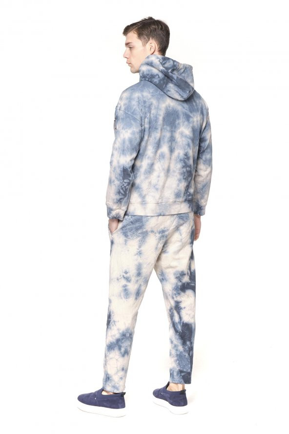 Erkek Batik Kapüşonlu Kanguru Cepli Uzun Kollu Pamuklu Sweatshirt - 10