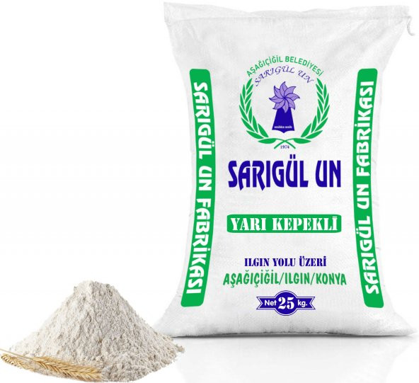 Sarıgül Un Tam Buğday Unu Yarı Kepekli 25 KG Esmer Un - 1