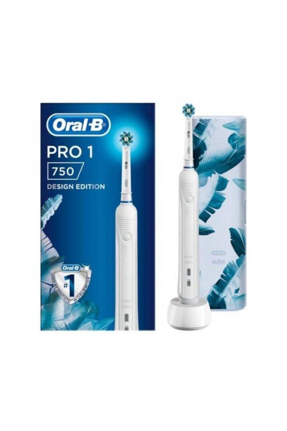 Oral-B Pro1 750 Beyaz Şarj Edilebilir Diş Fırçası + Seyahat Kabı