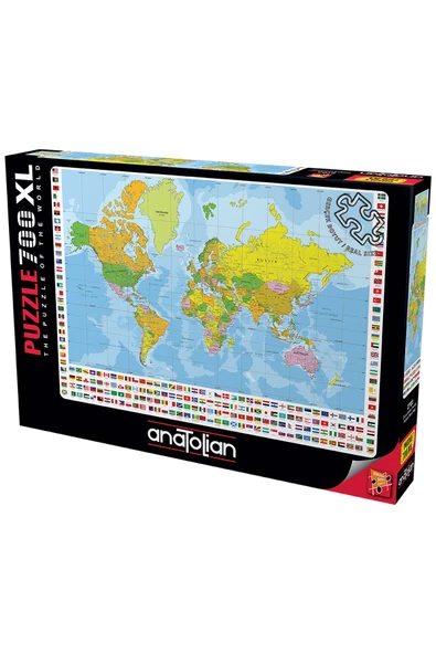 Anatolian 700 Parça XL Puzzle - Dünya Siyasi Haritası 2703