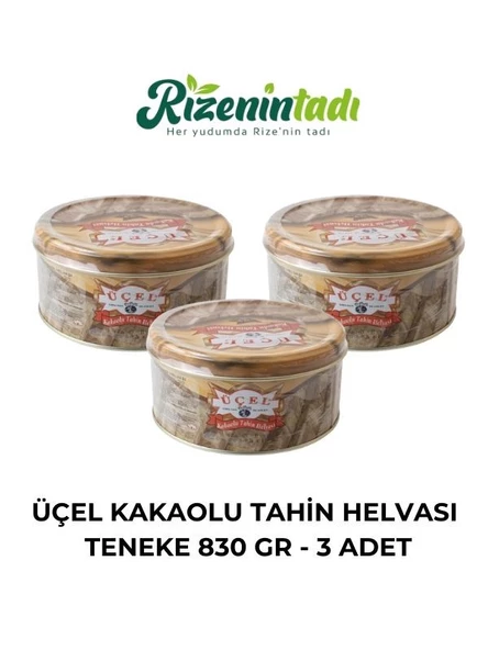 ÜÇEL KAKAOLU TAHİN HELVASI 830 GR TENEKE - 3 ADET