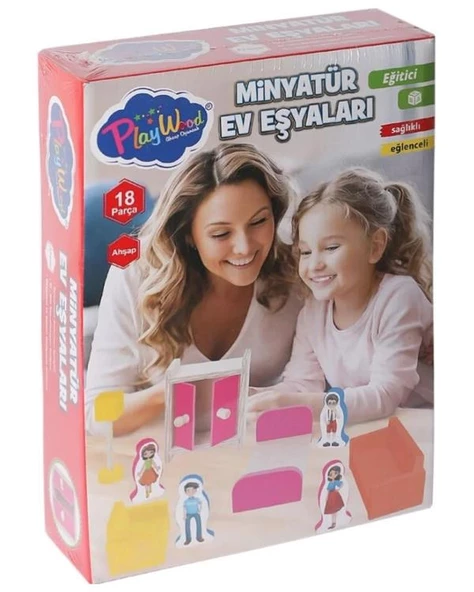 Playwood Ahşap Minyatür Ev Eşyaları Seti ONY407