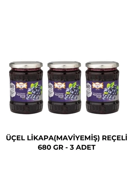 ÜÇEL LİKAPA(MAVİYEMİŞ) REÇELİ 680 GR - 3 ADET