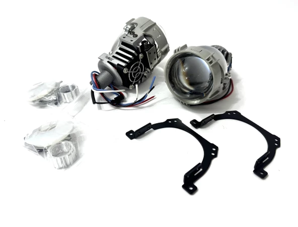 FEMEX VİDALI Bİ-LED FAR İÇİ LED MERCEK 2,5 INC KISA UZUN BİRLİKTE (VİDALI SOMONLU) P20 - 3