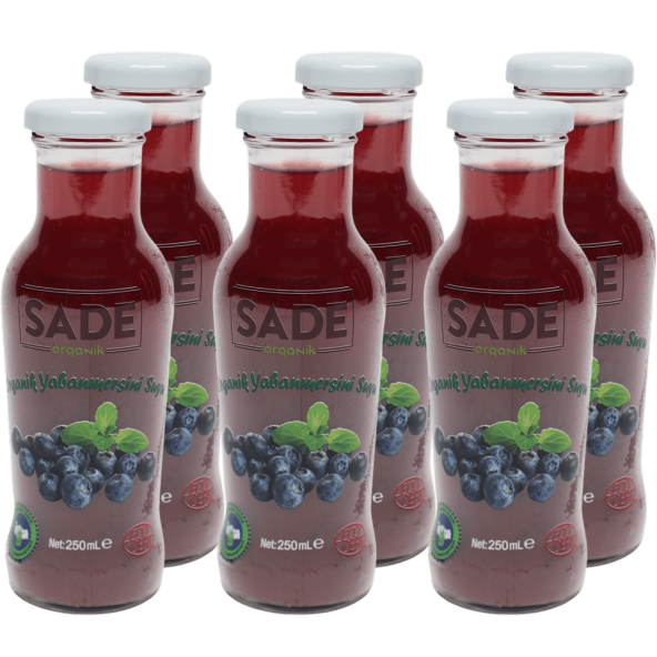 Sade Organik Yaban Mersini Suyu 250ml 6Lı