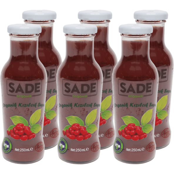 Sade Organik Kızılcık Suyu 250ml 6'lı