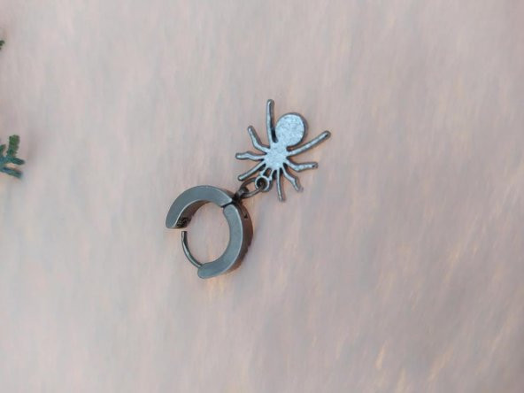 Çelik Klips Sallantılı Bayan Erkek Küpe Stainless steel kararmaz Örümcek Küpe - 3