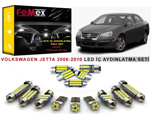 Volkswagen Jetta MK5 LED İç Aydınlatma Ampul Seti FEMEX Parlak Beyaz