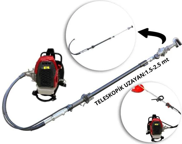 Baseh Teleskopik Şanzımanlı Garden Pro 520D Motorlu Zeytin Hasat Makinası