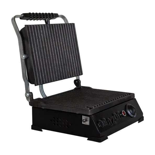 8 Dilim Elektrikli Saf Döküm Tost Makinesi  (Döküm 30x23) - Siyah - Resim 2