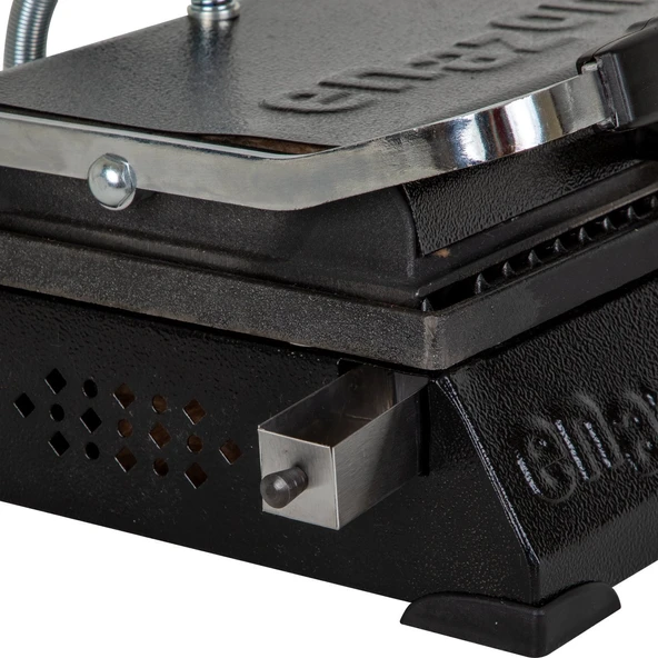 8 Dilim Elektrikli Saf Döküm Tost Makinesi  (Döküm 30x23) - Siyah - Resim 8