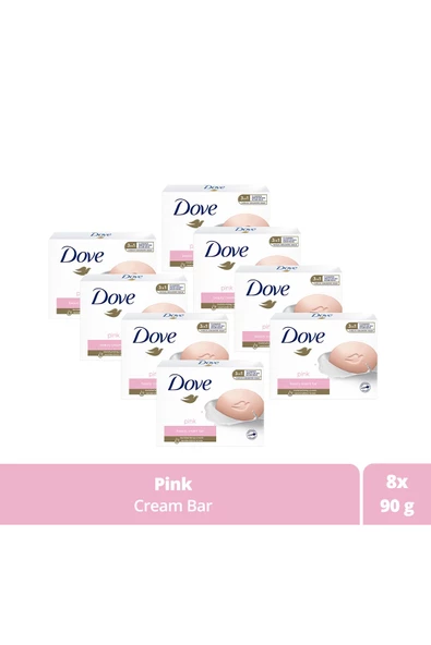 Dove Beauty Cream Bar Katı Güzellik Sabunu Pink Nemlendirici Etkili 90 G X8 Adet