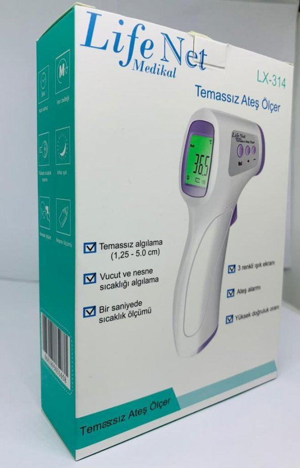 Temassız Ateş Ölçer Kızıl Ötesi Vücut ve Alından Termometre Life Net Medikal LX-314 - 4