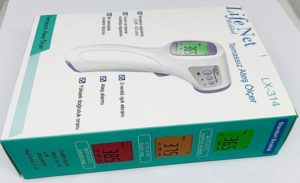 Temassız Ateş Ölçer Kızıl Ötesi Vücut ve Alından Termometre Life Net Medikal LX-314 - 6