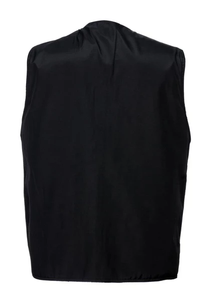 Battal Boy Yazlık Kumaş Avcı Yelek Siyah Renk - 7