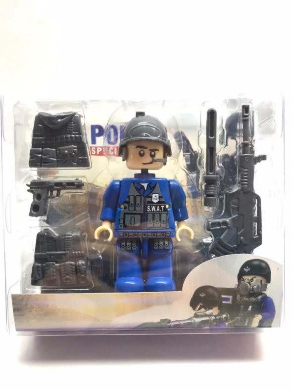 Figür Oyuncak Asker & Polis & İtfaiye & İşçi Lego 4 Lü Seti - Resim 3