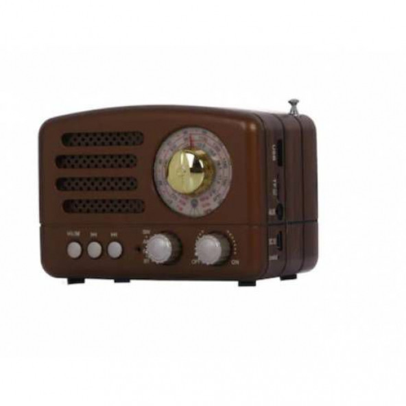 Meier M-160BT Nostaljik FM Radyo Bluetooth-USB-Retro-kahve rengi