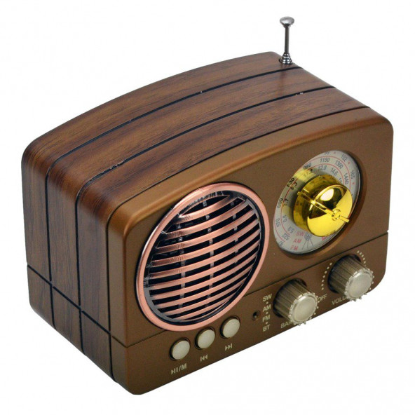 Meier M-161BT Bluetooth Radyo Müzik Kutusu MP3 14 Cm-kahverengi