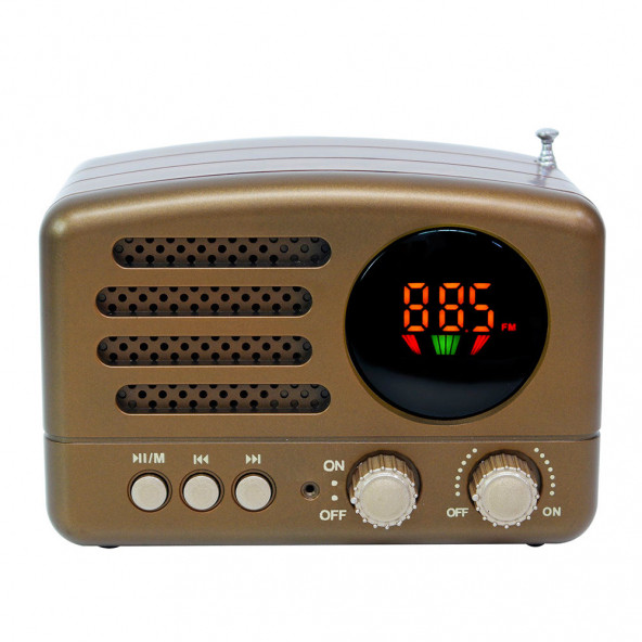 Meier M-162BT Bluetoothlu Dekoratif ve Nostaljik Radyo (FM/USB/SD-kahverengi