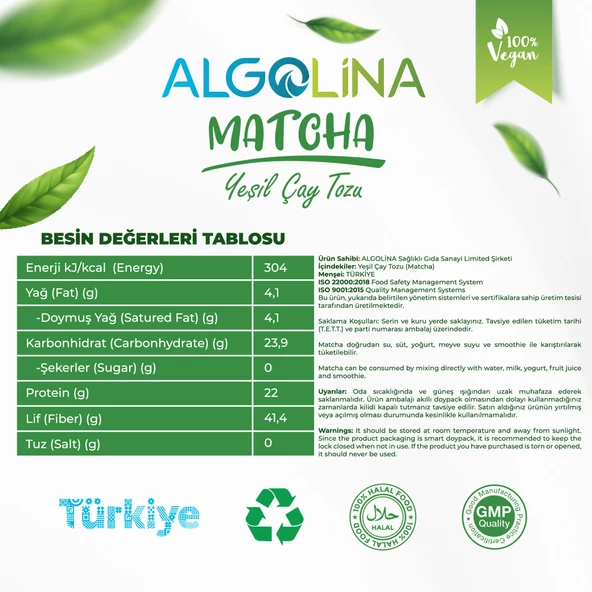 Matcha Çayı Tozu 50gr (%100 YEŞİL ÇAY) (2 Adet) - 3