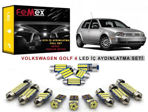 Volkswagen Golf 4 LED İç Aydınlatma Ampul Seti FEMEX Parlak Beyaz