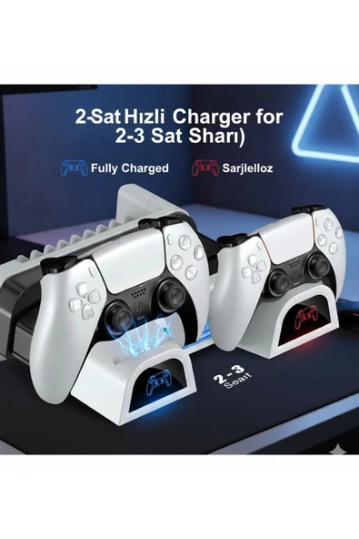 Hepu TP5-1511 PS5 Şarj ve Soğutucu Stand | DualSense Uyumlu Hızlı Şarj İstasyonu - 10