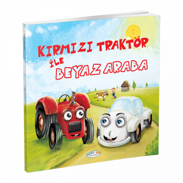 Kırmızı Traktör ile Beyaz Araba Çocuk Hikaye Kitabı