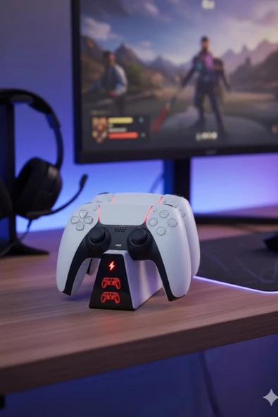 Hepu TP5-0518B Joystick Şarj Standı Dualsense Göstergeli Şarj İstasyonu - 2