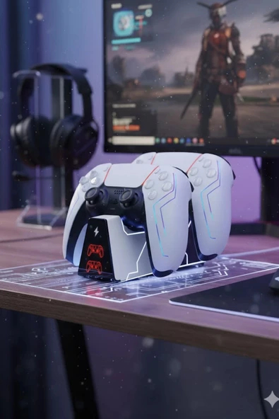 Hepu TP5-0518B Joystick Şarj Standı Dualsense Göstergeli Şarj İstasyonu