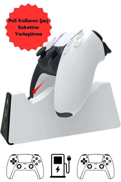 Hepu TP5-0518B Joystick Şarj Standı Dualsense Göstergeli Şarj İstasyonu - 7
