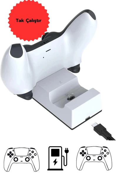 Hepu TP5-0508B Ps5 Joystick Şarj Standı Dualsense Göstergeli Şarj İstasyonu - 2